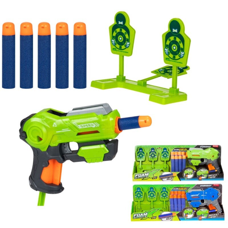 FOAM STRIKEX Pistole+8 XL šípů+terč 2ass(6/krt)