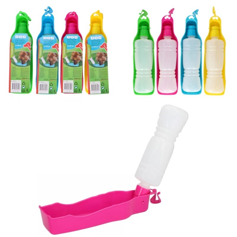 Láhev na pití pro psa 450ml 4 druhy(12/krt)