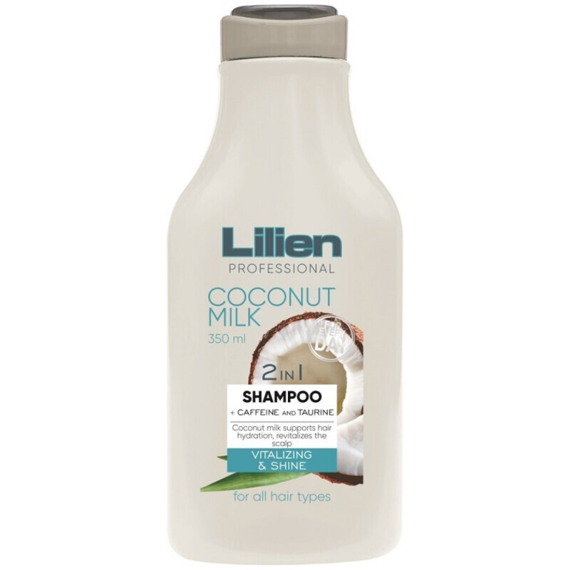 Lilien 350ml Šampon Všechny typ vlasů 2v1 Kokosové mléko (12/krt)
