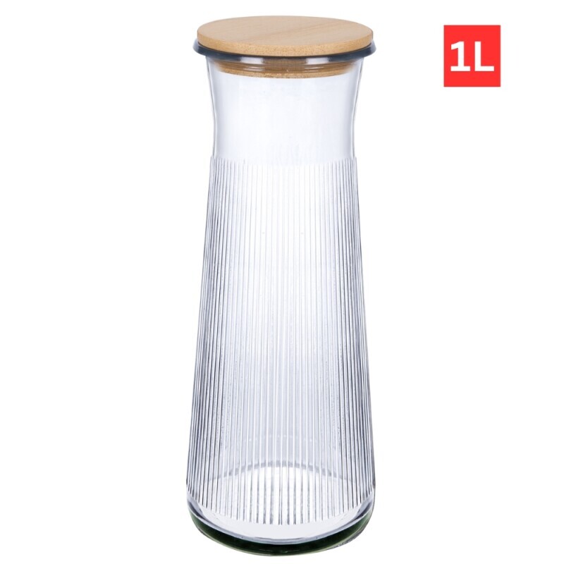 Karafa s Bambus víčko 1l (12/krt)