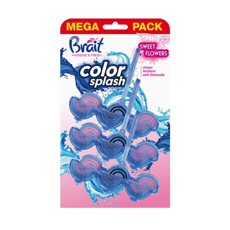 Brait 3*45g Kostka do WC Color Splash Flowers (16/krt)
