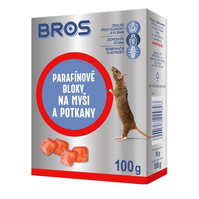 Bros Bloky na myši, krysy a potkany 100g (12/krt)