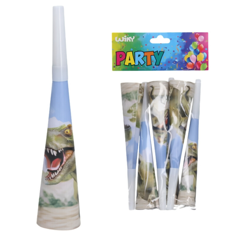Párty trumpetky DINO 20 cm, 6 ks (24/bal 144/krtk)