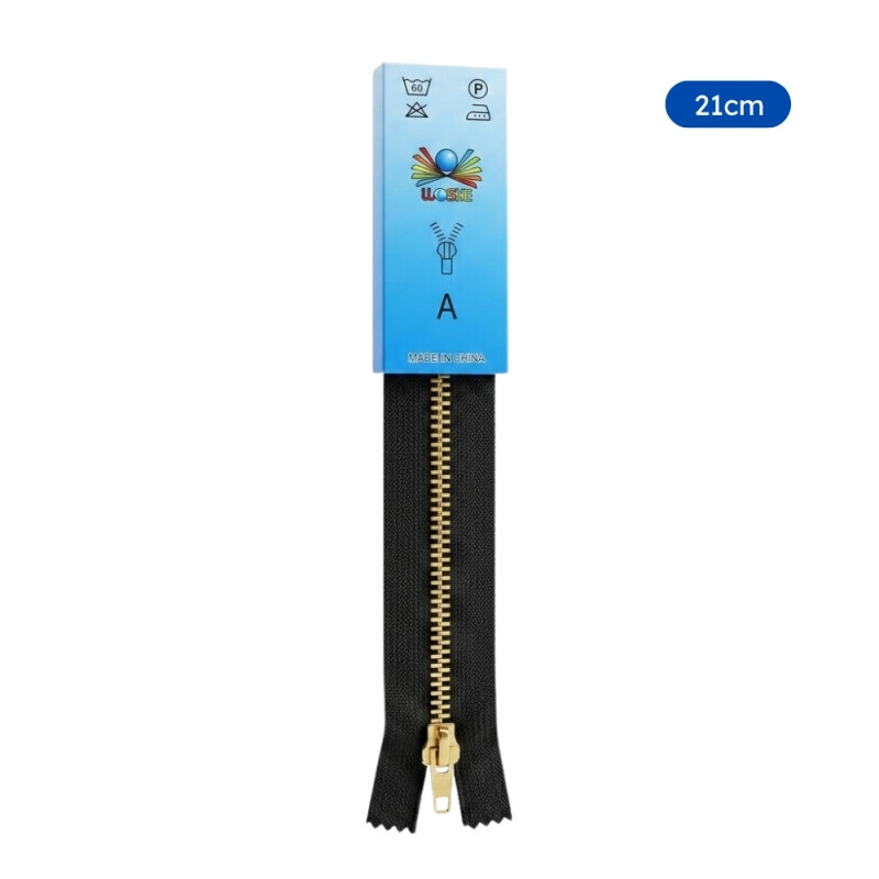 Zip 21cm Black (24/bal 720/krt)
