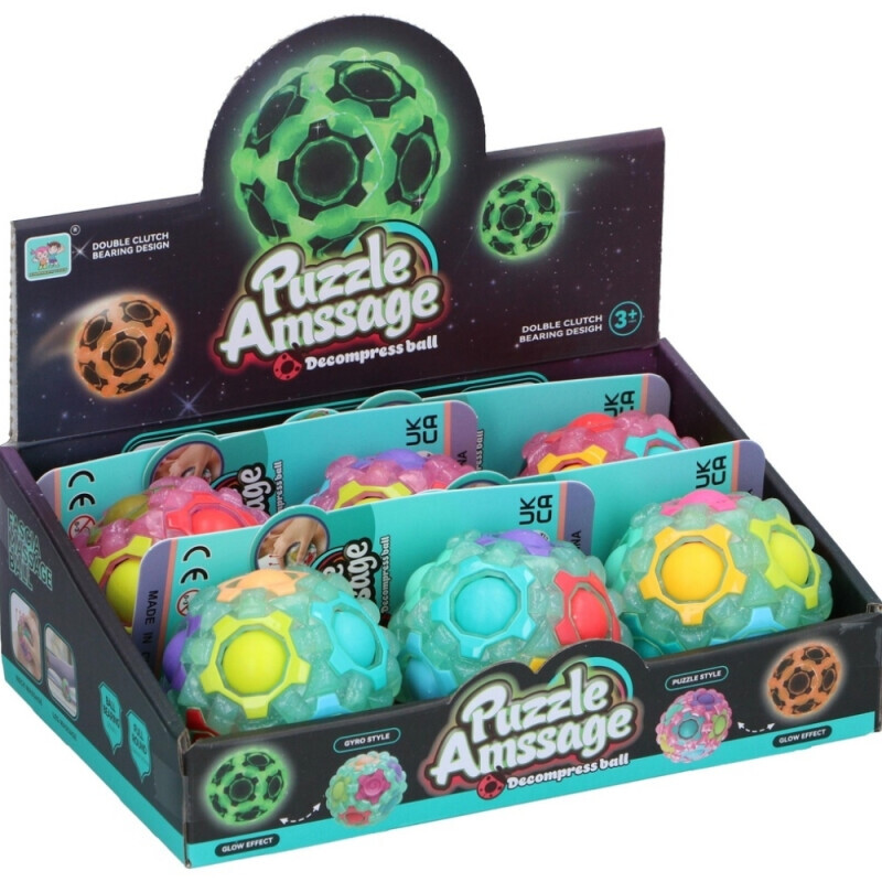 Míč IQ Puzzle 7cm 2ass (6/krt)