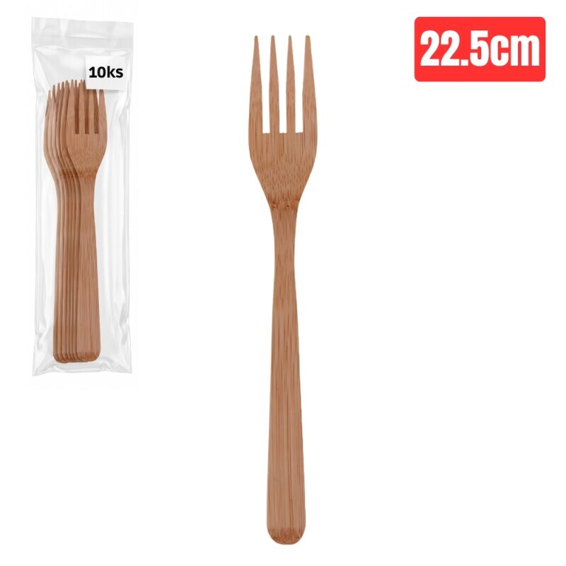 Vidlice dřevěná 22.5cm (10/krt)