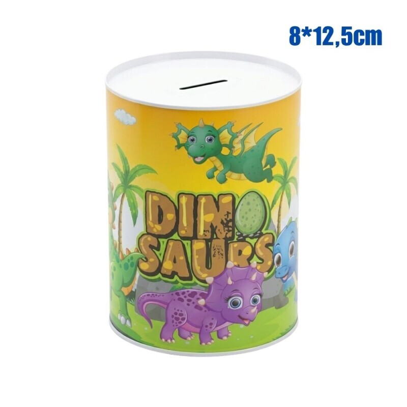 Pokladnička plechová 8*12,5cm Dinosaurs (12/bal 72/krt)