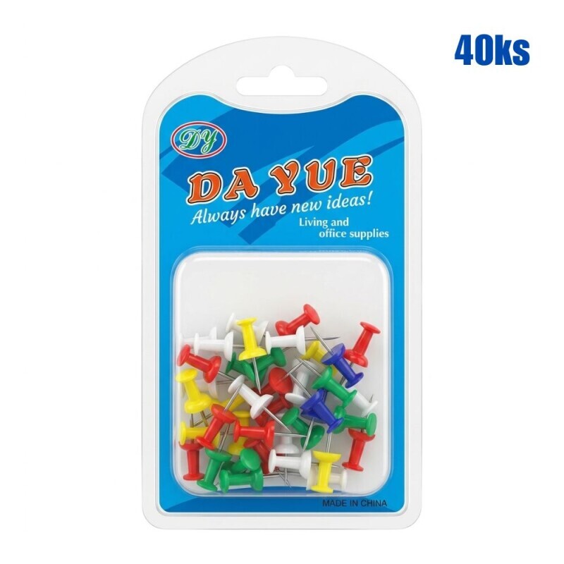 Připínáčky kancelářské 40ks Color (12/bal 360/krt)