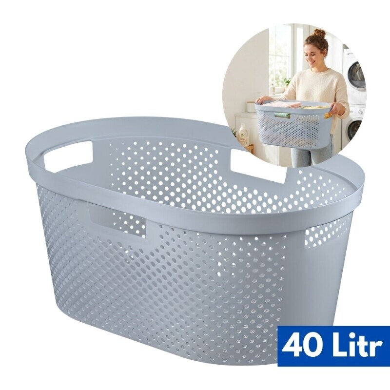Curver Koš na prádlo Dots 40l Šedá (6/krt)