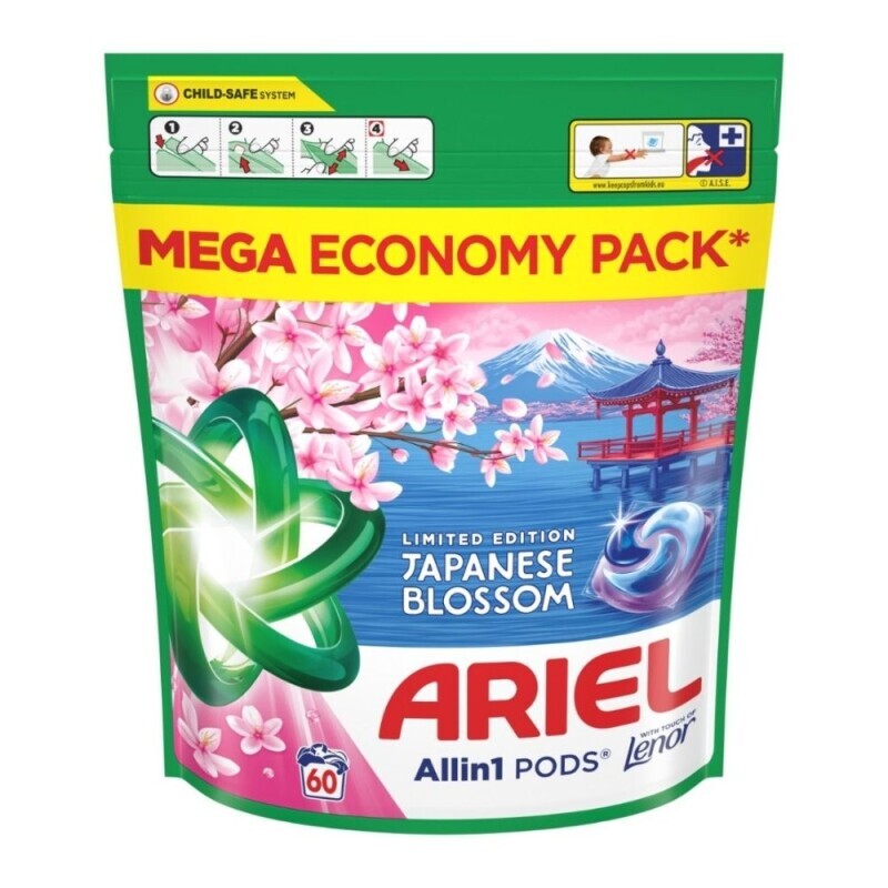 Ariel Gelové kapsle 60ks Japanese Blossom (3/krt)