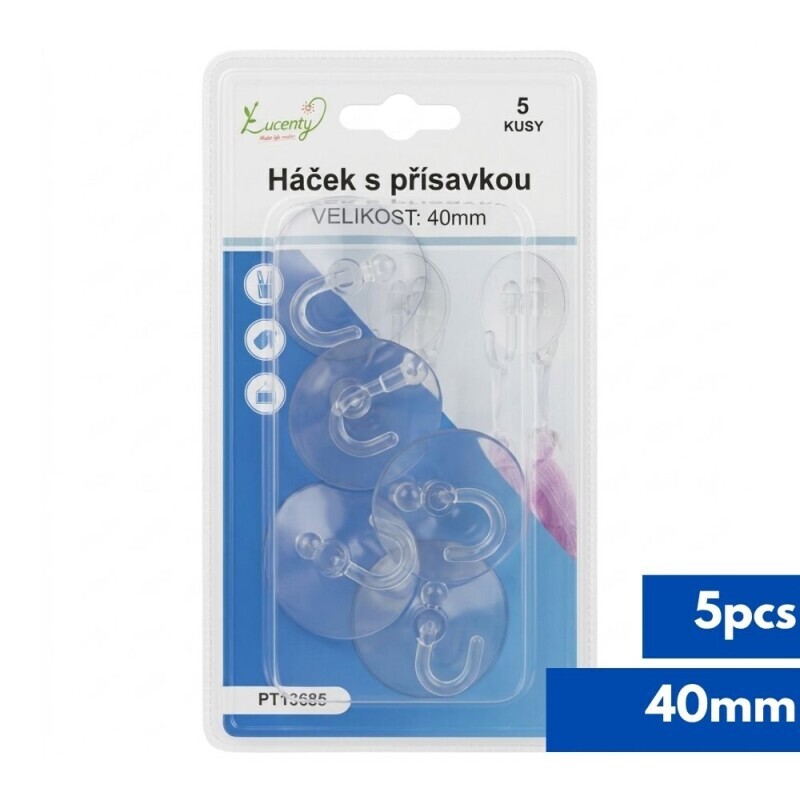 Háček s přísavkou 4cm/5ks (24/bal 288/krt)