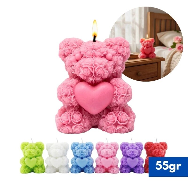 Svíčka 55g medvídek 6ass (288/krt)