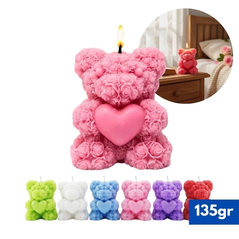 Svíčka 135g medvídek 6ass (108/krt)
