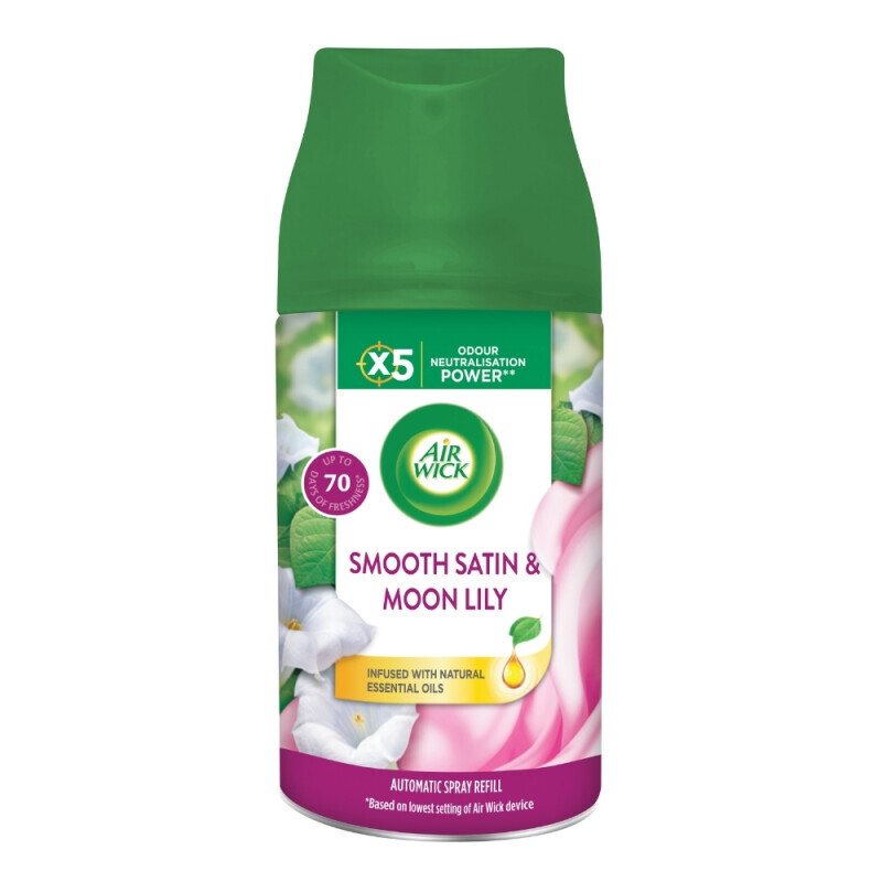 Airwick 250ml Freshmatic náplň Jemný satén a Měsíční lilie (6/bal)