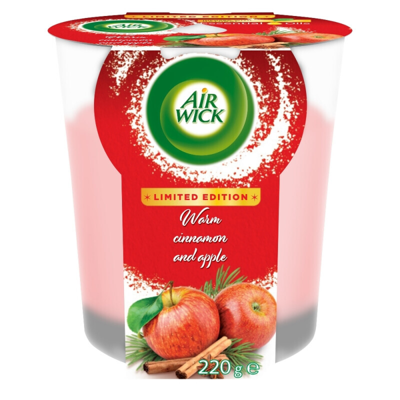 Airwick Svíčka 220g Jablko a a škorica(6/krt)