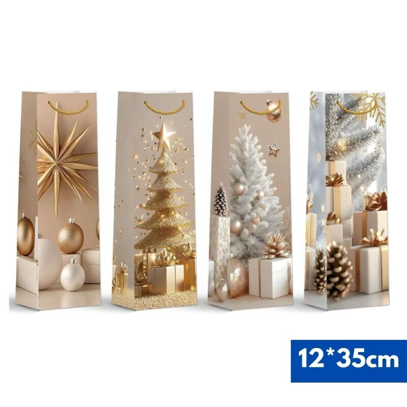 Vánoční dárková taška 12*35*9cm (12/bal 960/krt) 