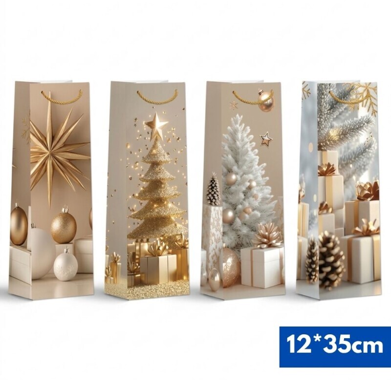 Vánoční dárková taška 12*35*9cm (12/bal 960/krt) 