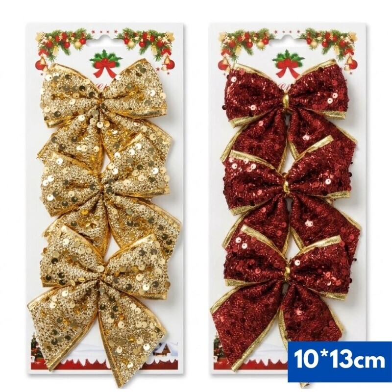 Vánoční mašle 3ks/10*13cm (10/bal 600/krt)