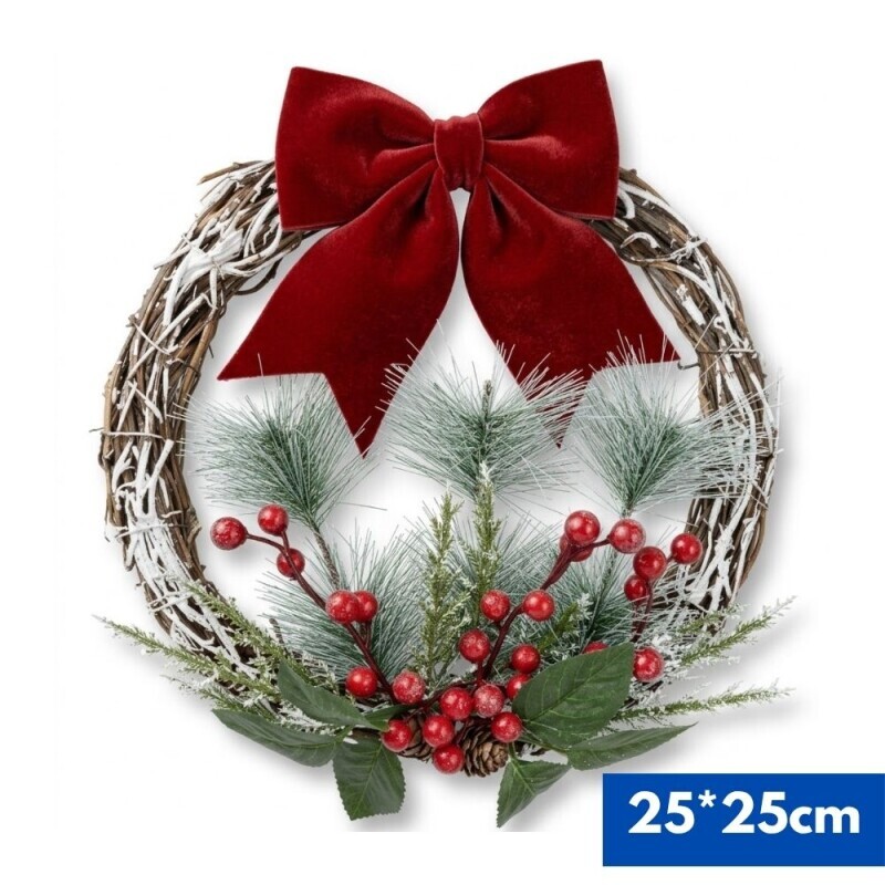 Vánoční věnec 25cm (120/krt)