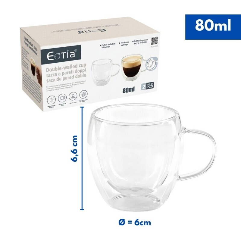 Sklenice na kávu 80ml 2ks (24/krt)