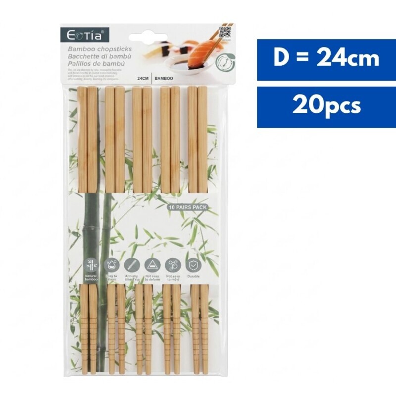 Hůlky bambusové 10párů/24cm (12/bal 72/krt)