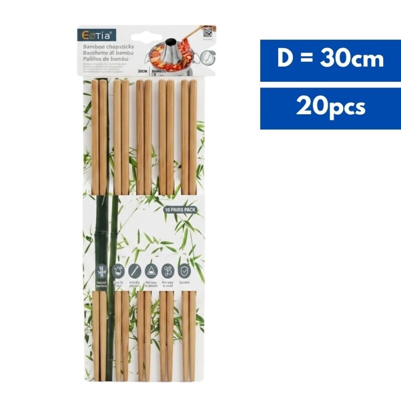 Hůlky bambusové 10párů/30cm (12/bal 72/krt)