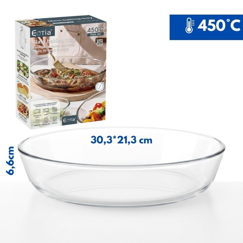 Pekáč skleněný 30,3*21,3*6,6cm/2,4l (16/krt)