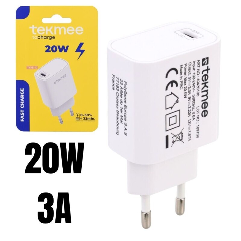 Tekmee Nabiječka 20W Type C Rychlonabíjecí (10/krt)