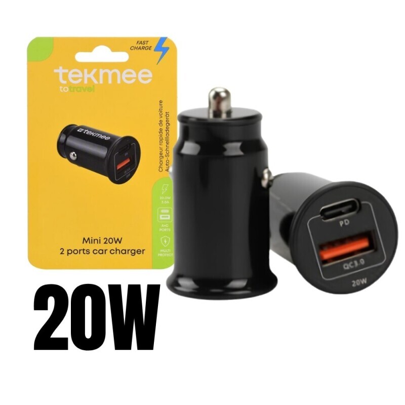 Auto nabíječka 20W USB/Type C (10/krt)