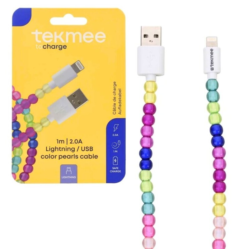 Tekmee Nabijecí kabel 1m Lightning/USB Pearls CBL (12/krt)