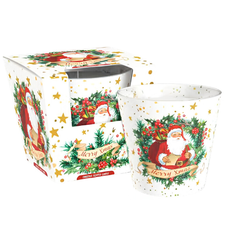 Santo 115g svíčka ve skle Christmas Santa Claus (6/krt)