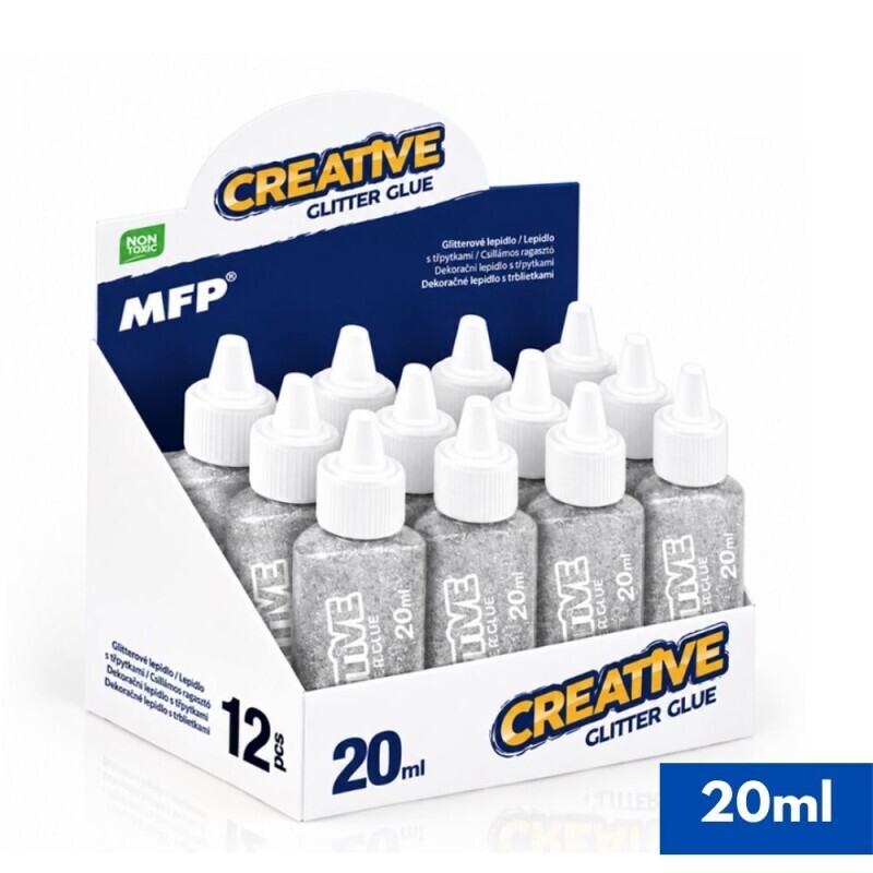 MFP Lepidlo 20ml Glitrové stříbrné (12/krt)