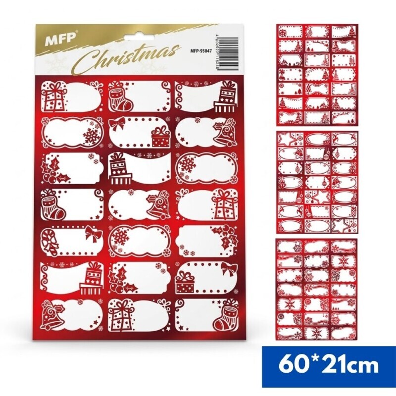 MFP Vánoční samolepky červená (48/krt)