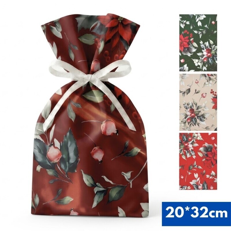 MFP vánoční sáček 20*32cm Xmas Flower (100/krt)