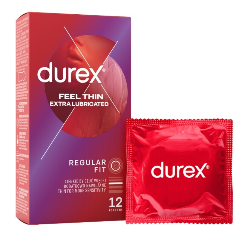 Durex Kondom 12ks Feel Thin Extra Lubricated (6/bal)