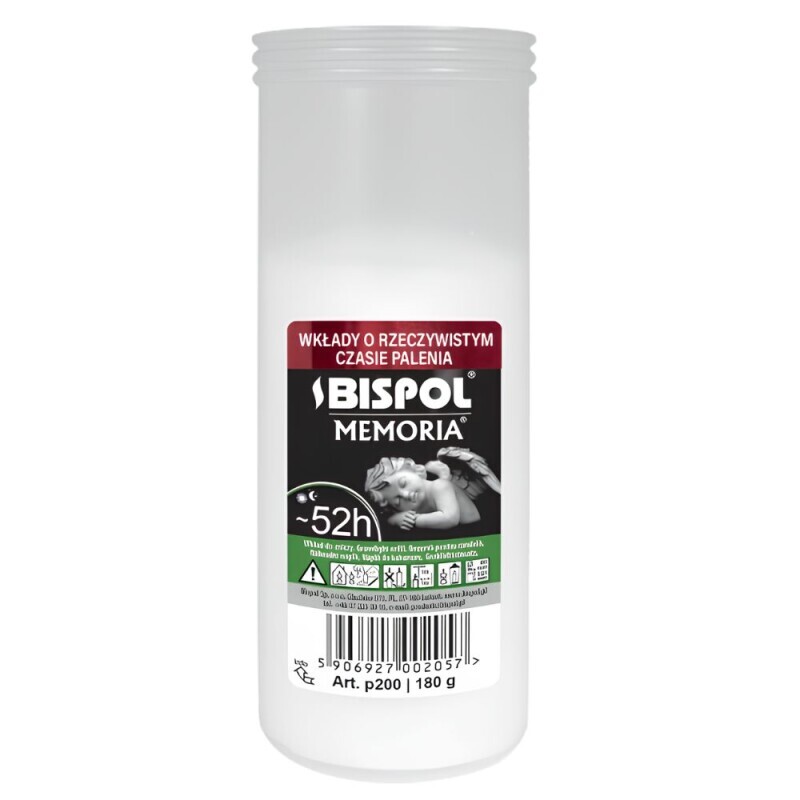 Bispol Svíčka hřbitovní náplň P200/52h(20/krt)