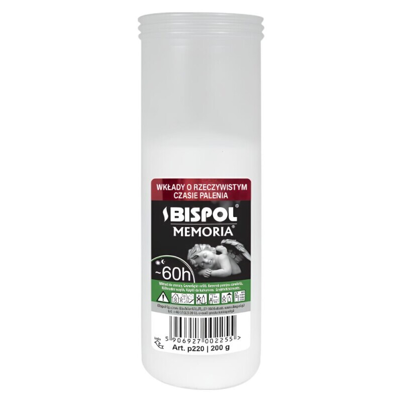 Bispol Svíčka hřbitovní olejová Memoria Paraffin 60h/220g (20/krt)