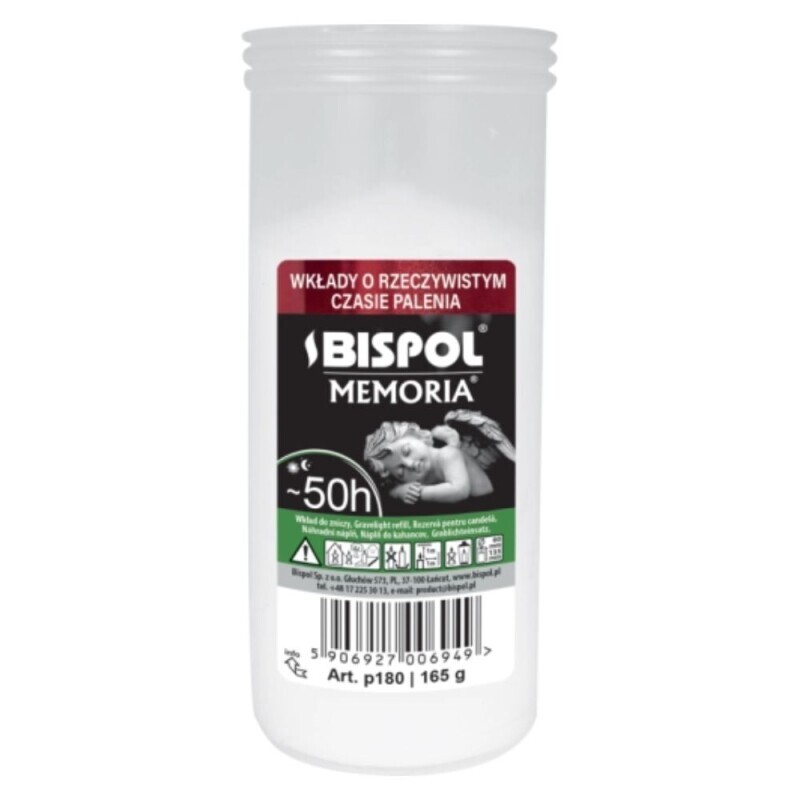 Bispol Svíčka hřbitovní olejová Memoria Paraffin 50h/180g (20/krt)
