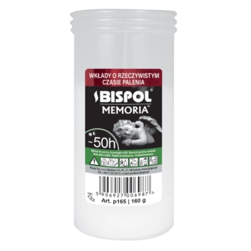 Bispol Svíčka hřbitovní olejová Memoria Paraffin 45h/160g (20/krt)
