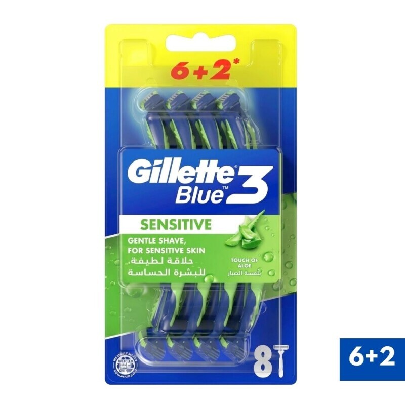 Gillette Blue3 Holítka 6+2ks Sensitive N (6/krt)