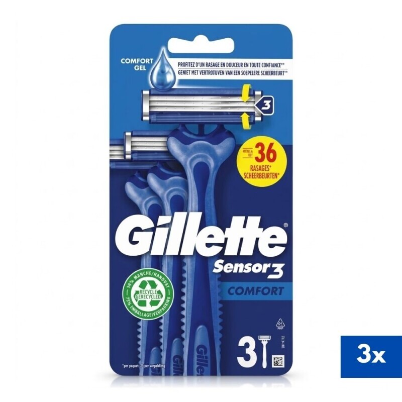 Gillette Blue3 Jednorázová holítka 3ks N Comfort (6/krt)