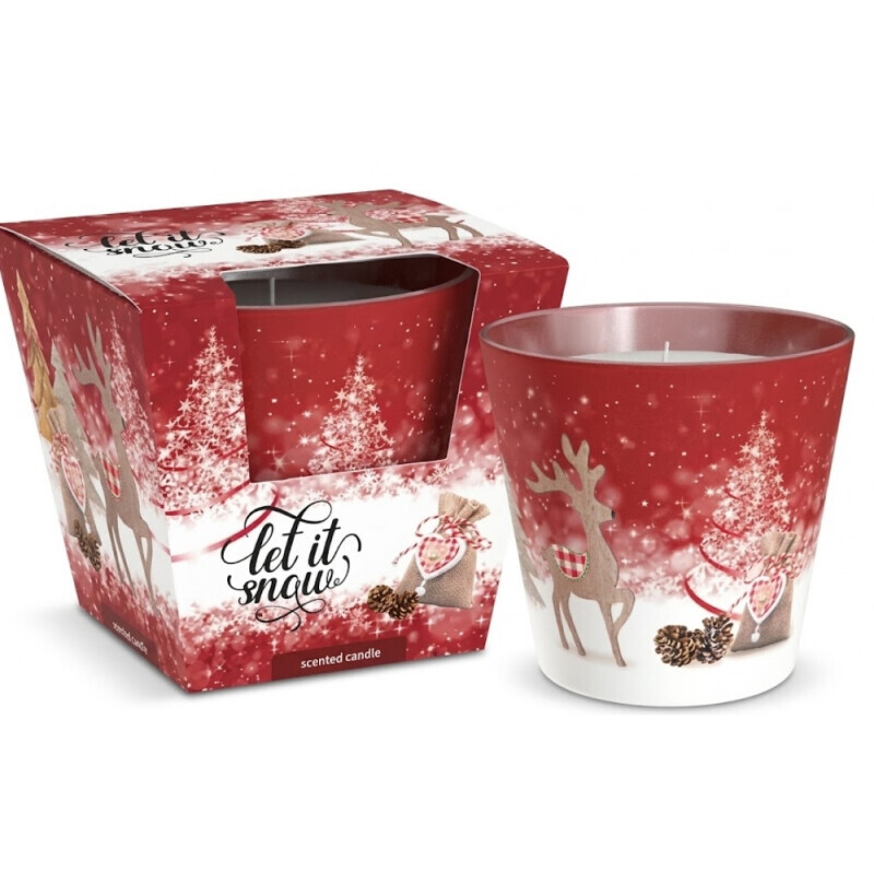 Santo 115g svíčka ve skle Christmas Let it Snow (6/krt)