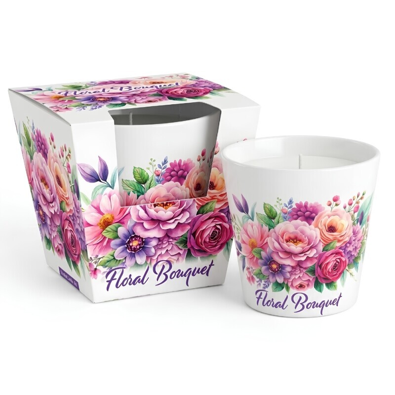 Santo 115g svíčka ve skle Floral Bouquet (6/krt)
