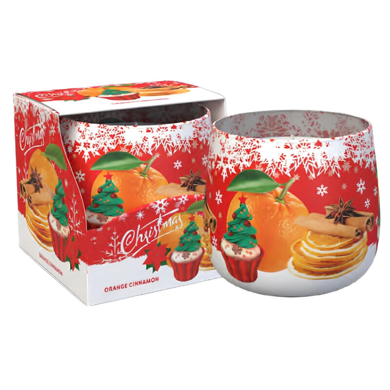 Santo 100g svíčka ve skle Christmas Orange Cinnamon (12/krt)