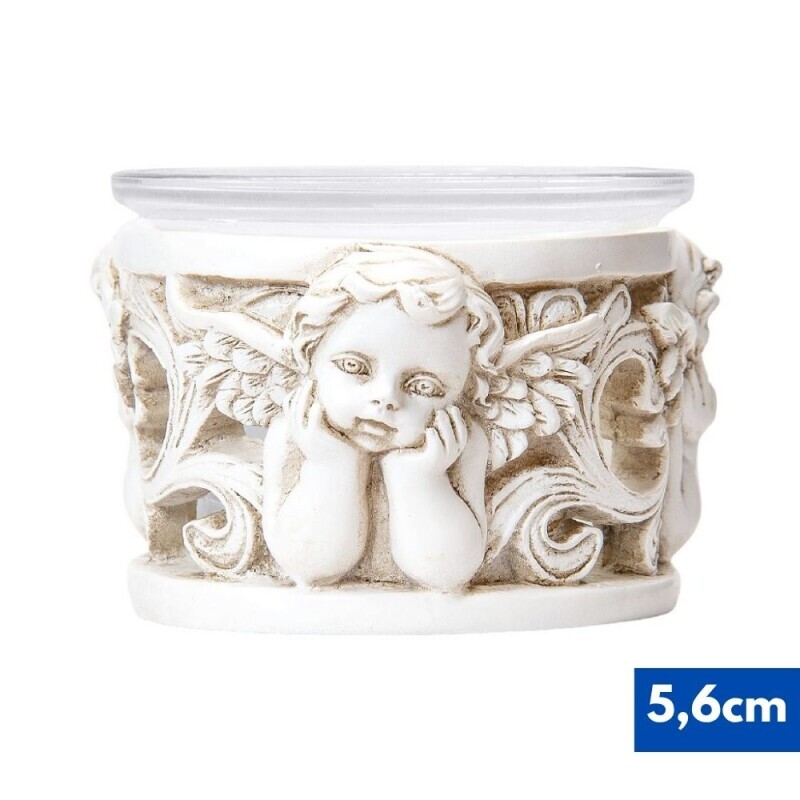 Dekorace Anděl svícen 5.6cm (3/bal 48/krt)