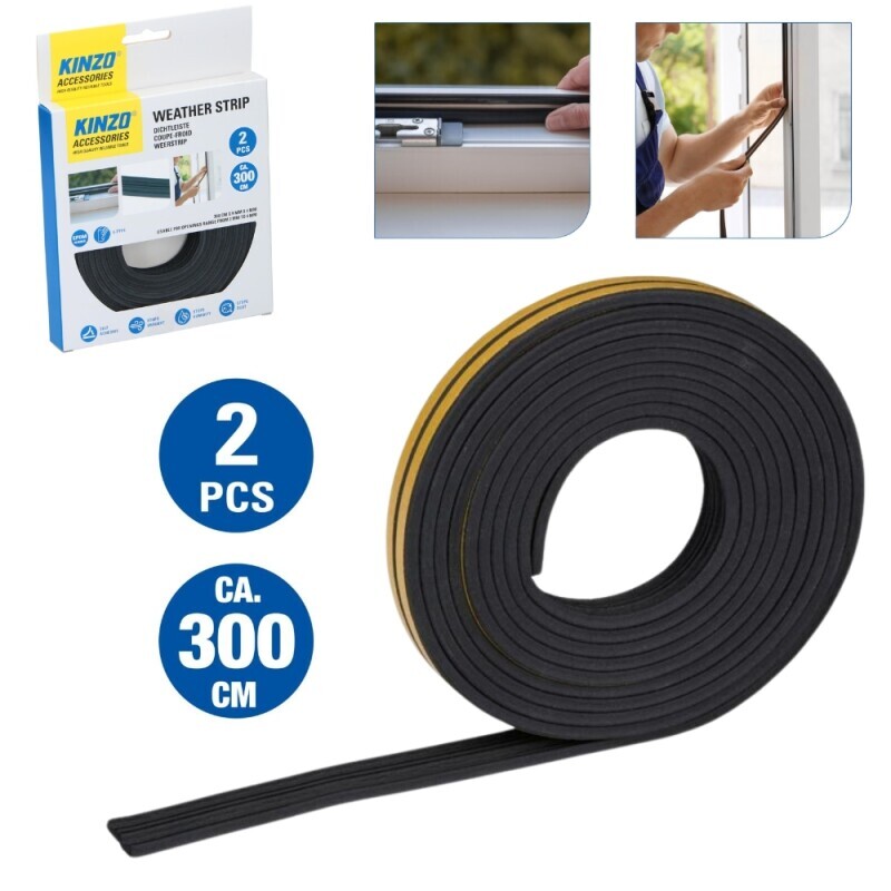 Těsnění do oken 3m 2ks černé(12/krt)