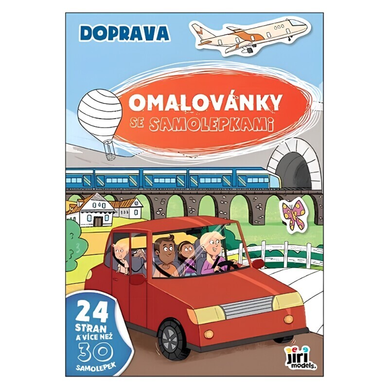 Omalovánky A4 se samolepkami Doprava (30/bal)