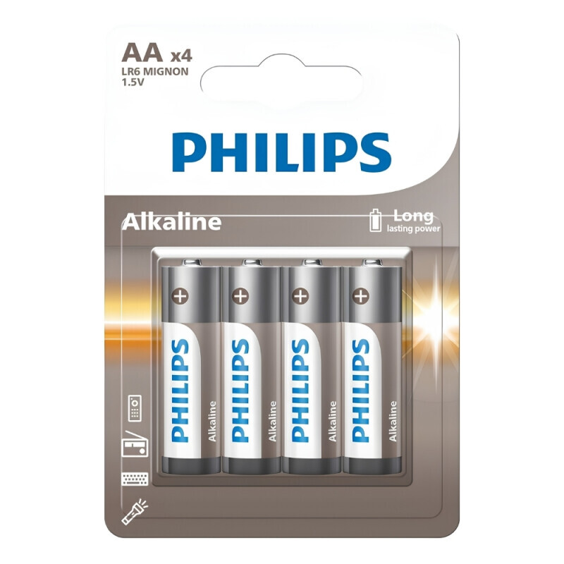 Philips Baterie AA*4ks LR6 1,5 V (12/bal 36/krt)