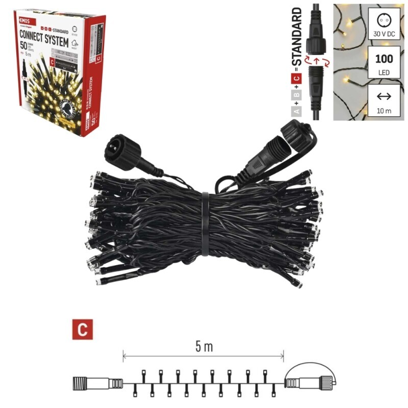 EMOS LED Spojovací řetěz 5m Teplá bílá (36/krt)