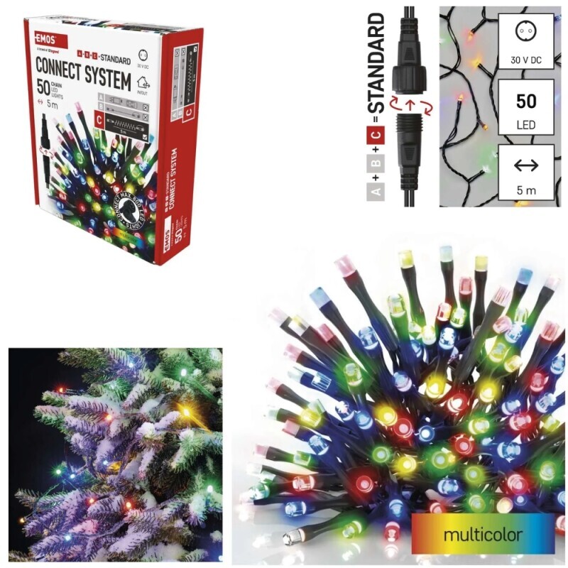 EMOS LED Spojovací řetěz 5m RGB (36/krt)